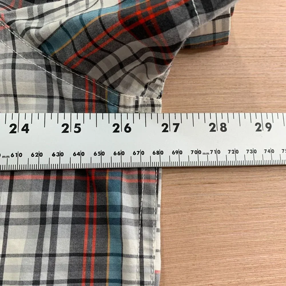 The North Face Hammets Button‎ Up Shirt Mens XXL Plaid Gray Blue Red